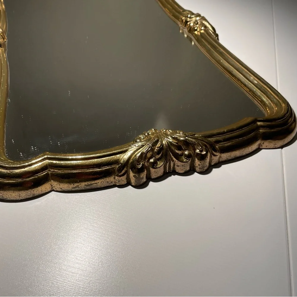 VTG Wall Mirror Gold Ornate Hollywood Regency 22”x 14